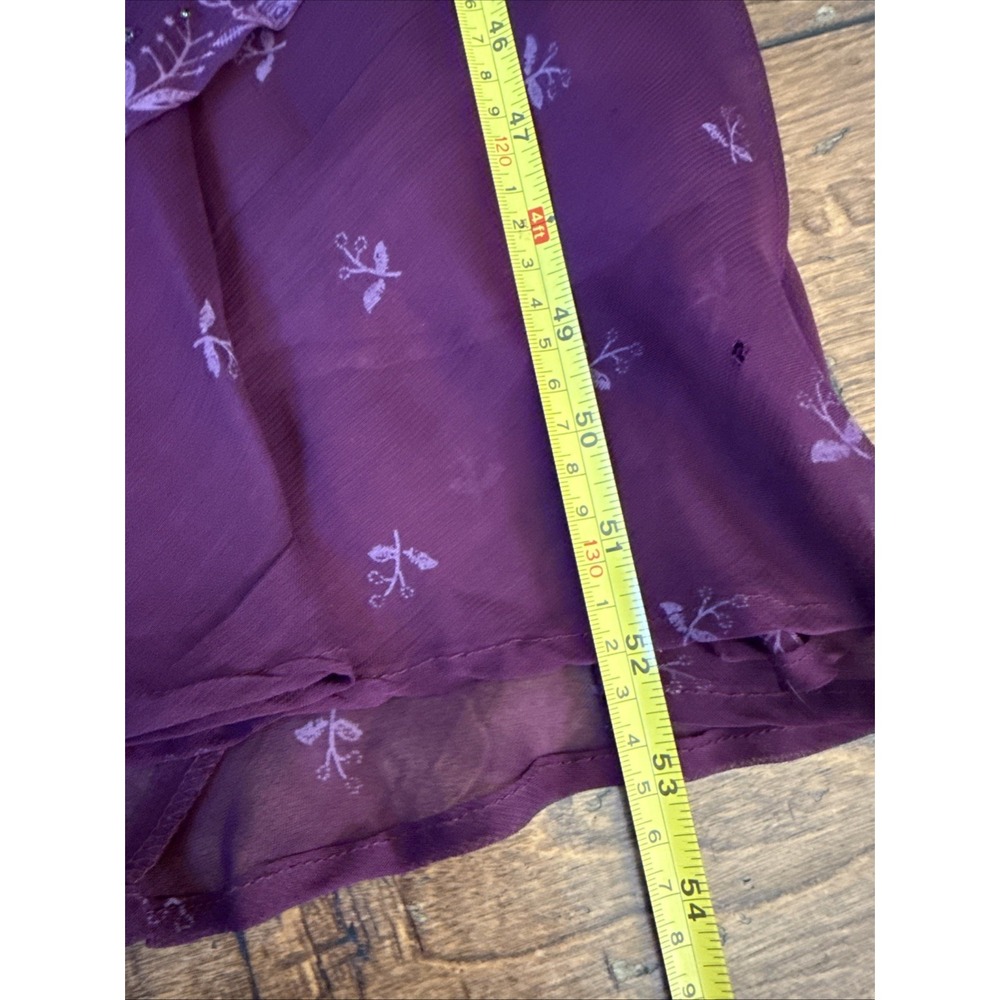Vintage 90s Beaded Asymmetrical Bias Cut Maxi Dress  Sz 8 V-Neck Rayon Burgundy‎ - Picture 14 of 15
